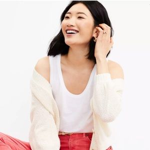 Loft Everyday Scoop Neck Tank Top M NWT white